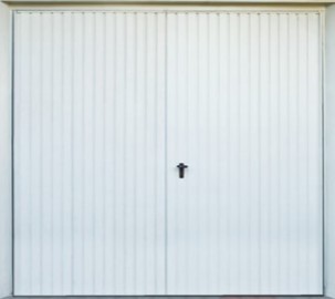 Dvoukřídlá NEZATEPLENÁ garážová vrata, vnější rozměr rámu šířka 2300 mm