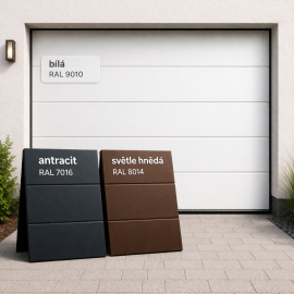 Sekční garážová vrata DIY do šířky 2500 mm bez pohonu - standardní barvy