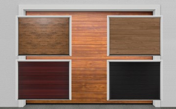 Sekční garážová vrata DIY v barvách imitace dřeva šířky 2375 mm