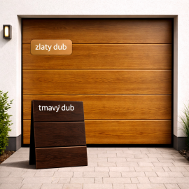 Sekční garážová vrata DIY do šířky 2750 mm bez pohonu - imitace dřeva