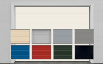 Sekční garážová vrata DIY v nestandardních barvách šířky 2375 mm