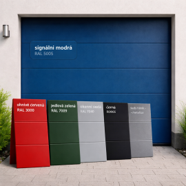 Sekční garážová vrata DIY do šířky 2500 mm bez pohonu - nestandardní barva