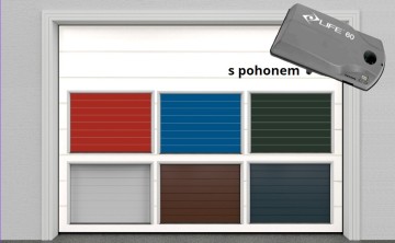 Sekční garážová vrata S POHONEM do šířky 2750 mm - standardní barvy
