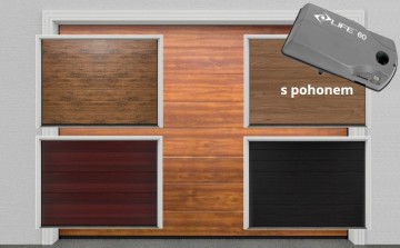 Sekční garážová vrata S POHONEM do šířky 2500 mm - imitace dřeva