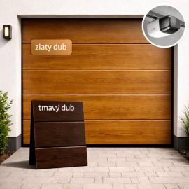 Sekční garážová vrata DIY S POHONEM do šířky 2750 mm - imitace dřeva